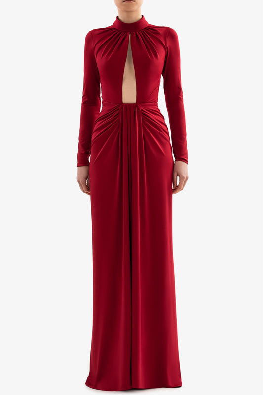 Jersey Pleated Gown