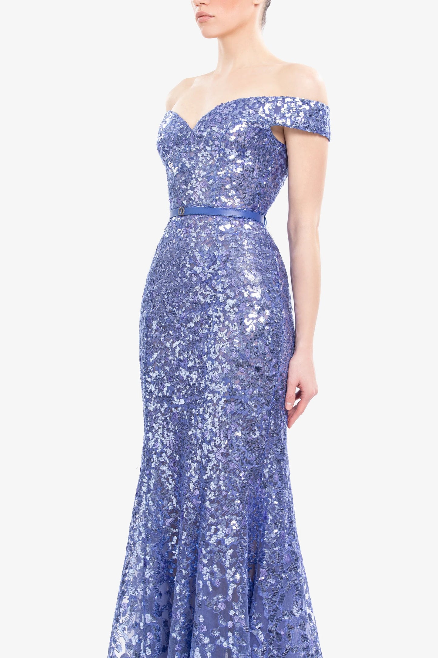 Sequin Off Shoulder Gown