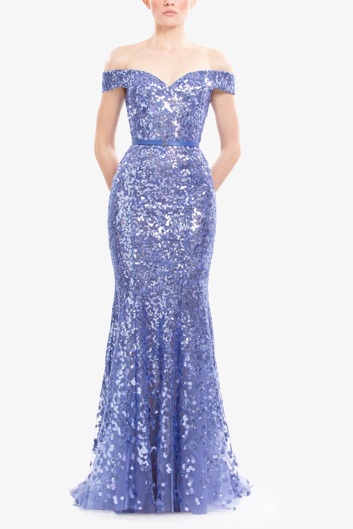 Sequin Off Shoulder Gown