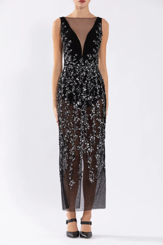 Tulle Dress with Sequin Beading