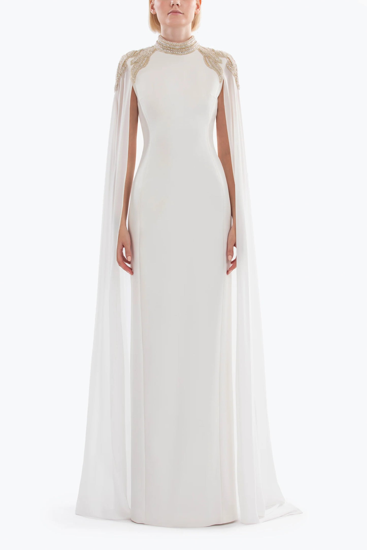 Embellished Crepe Kaftan