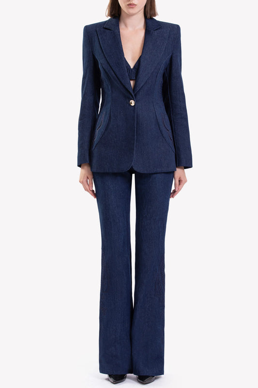 Denim Tailored Set with Bra