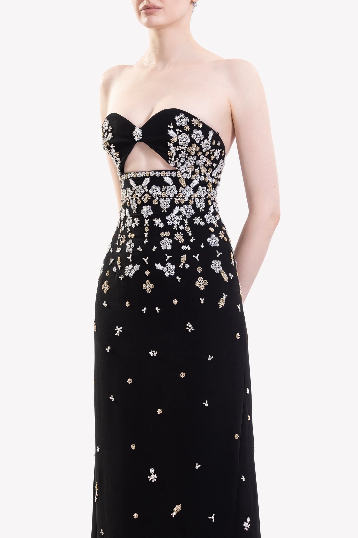 Strapless Embroidered Dress