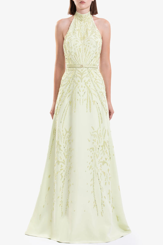 Halter Neck Crepe Dress