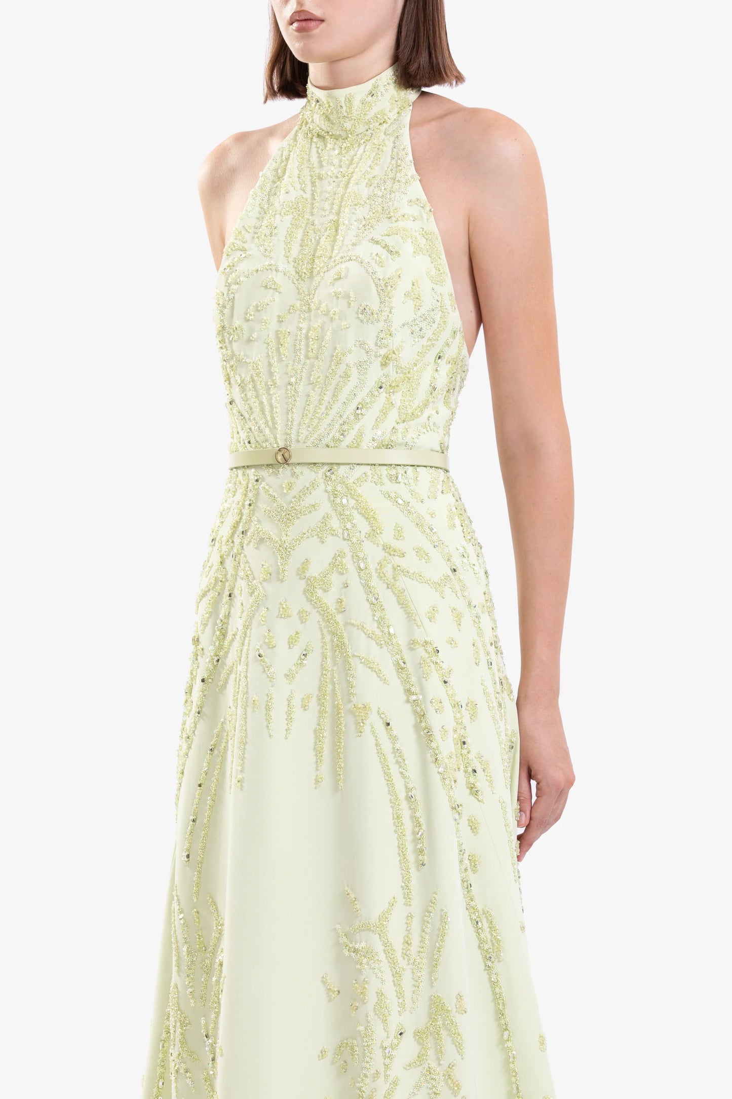 Halter Neck Crepe Dress