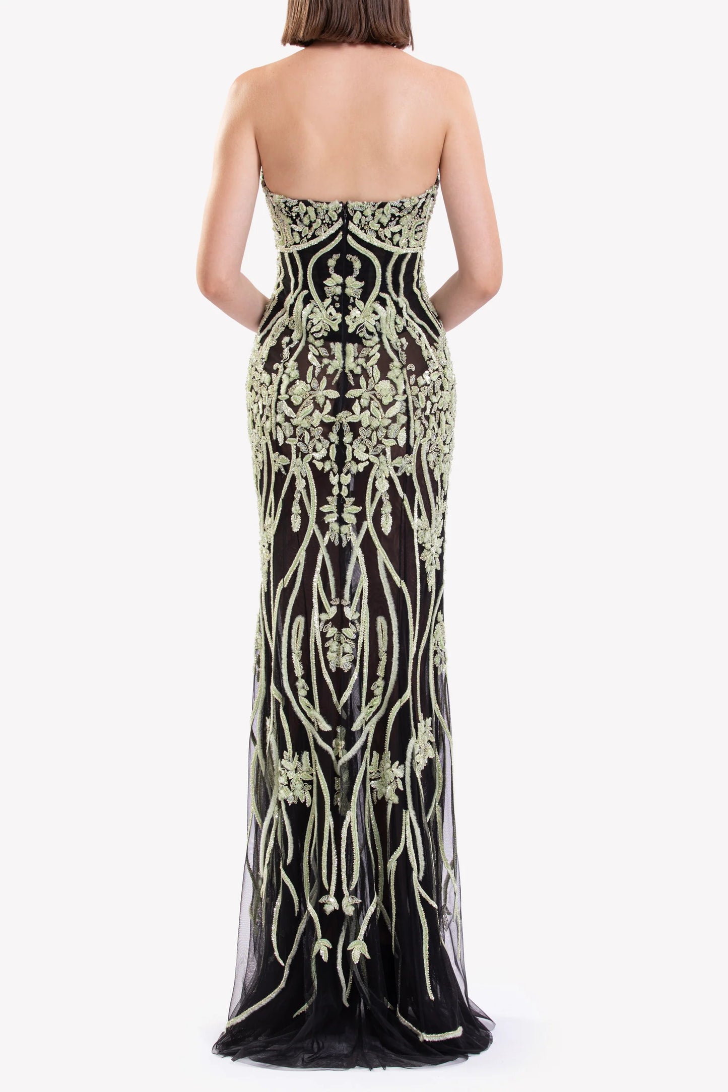 Strapless Embroidered Dress