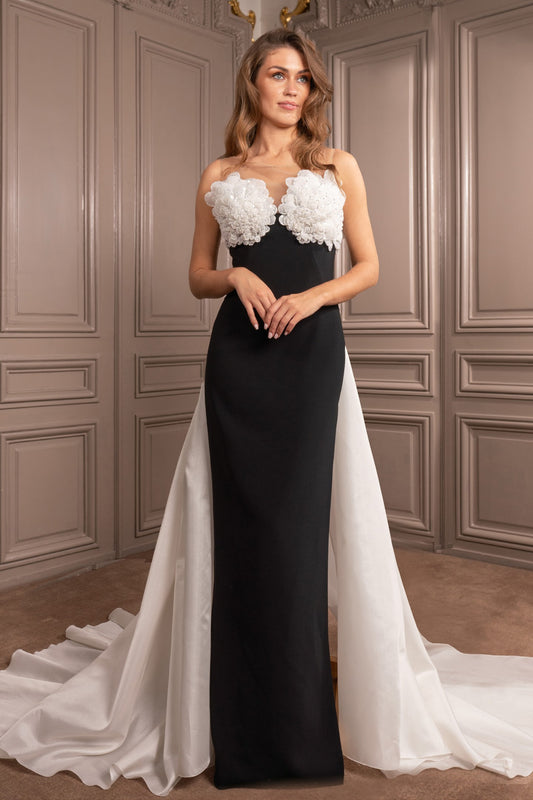Sleeveless Sweeping Drape Gown