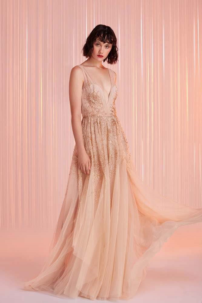 Sleeveless Pleated Gown