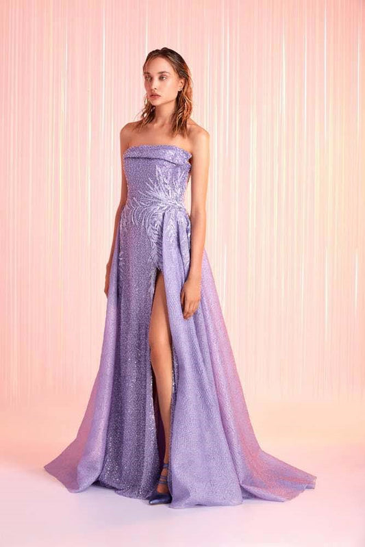 Strapless Gown w/ Slit