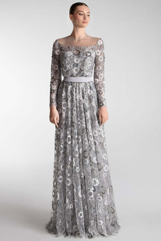 Illusion-Tulle Gown