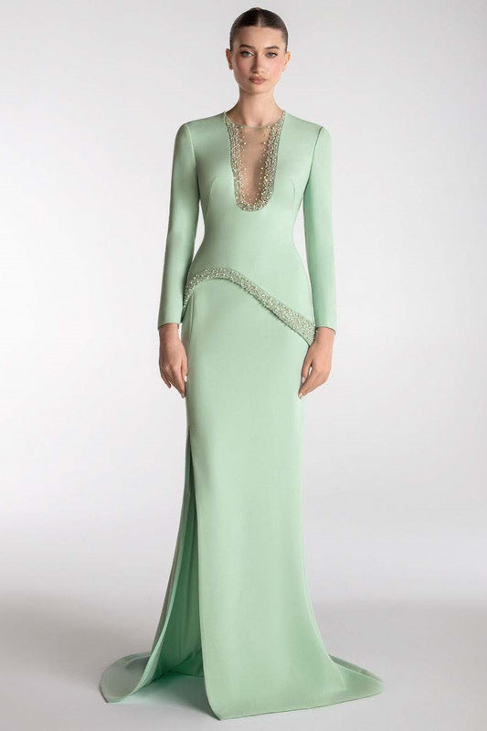 Sculpted-Crepe Gown
