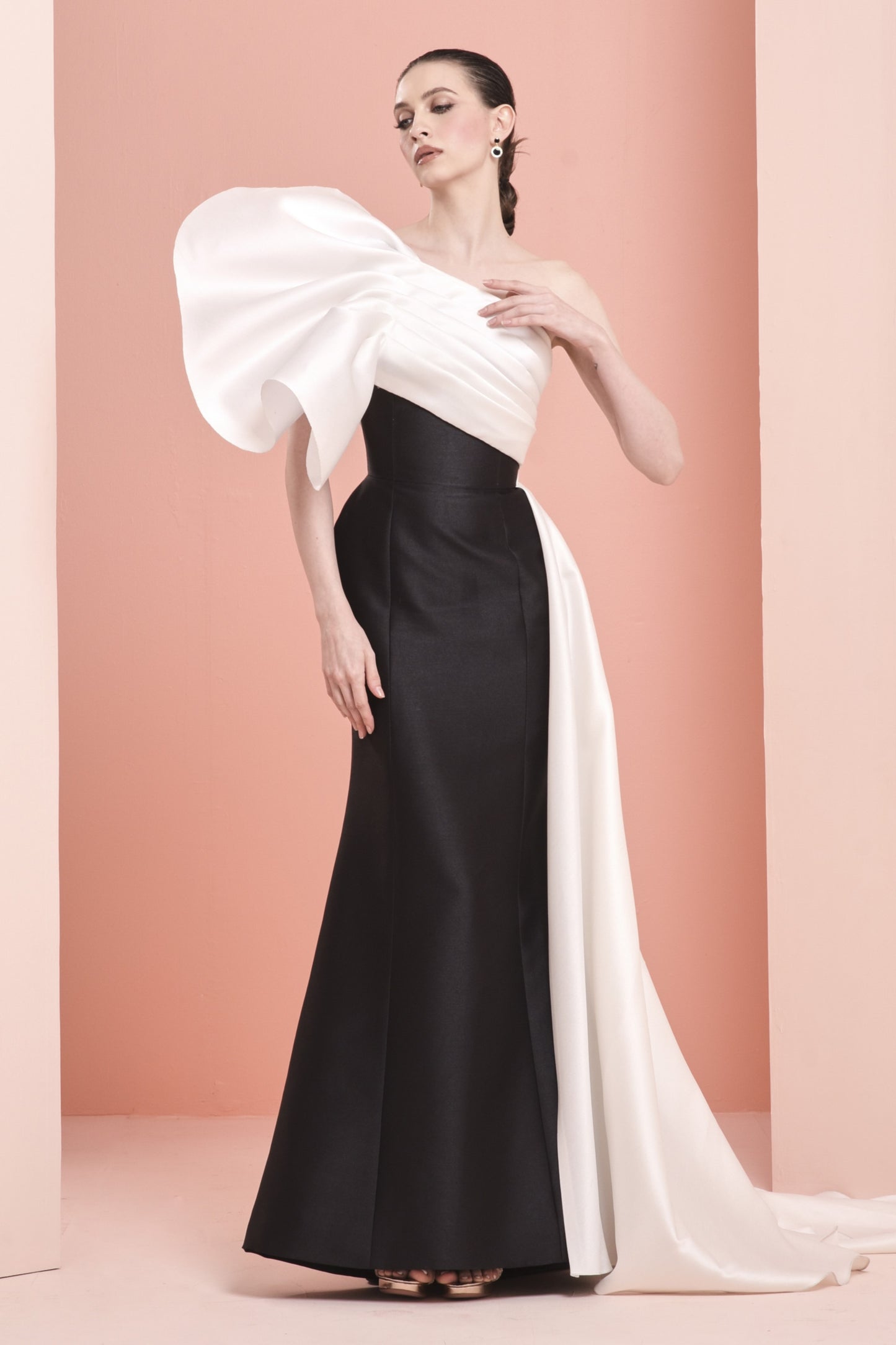 Silk Gazar Hand-Draped Gown