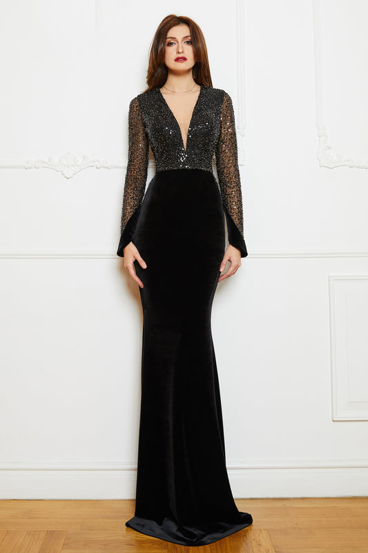 Sequin and Velvet Gown
