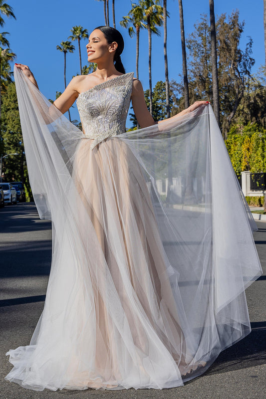 Tulle Gown with Structured Bodice