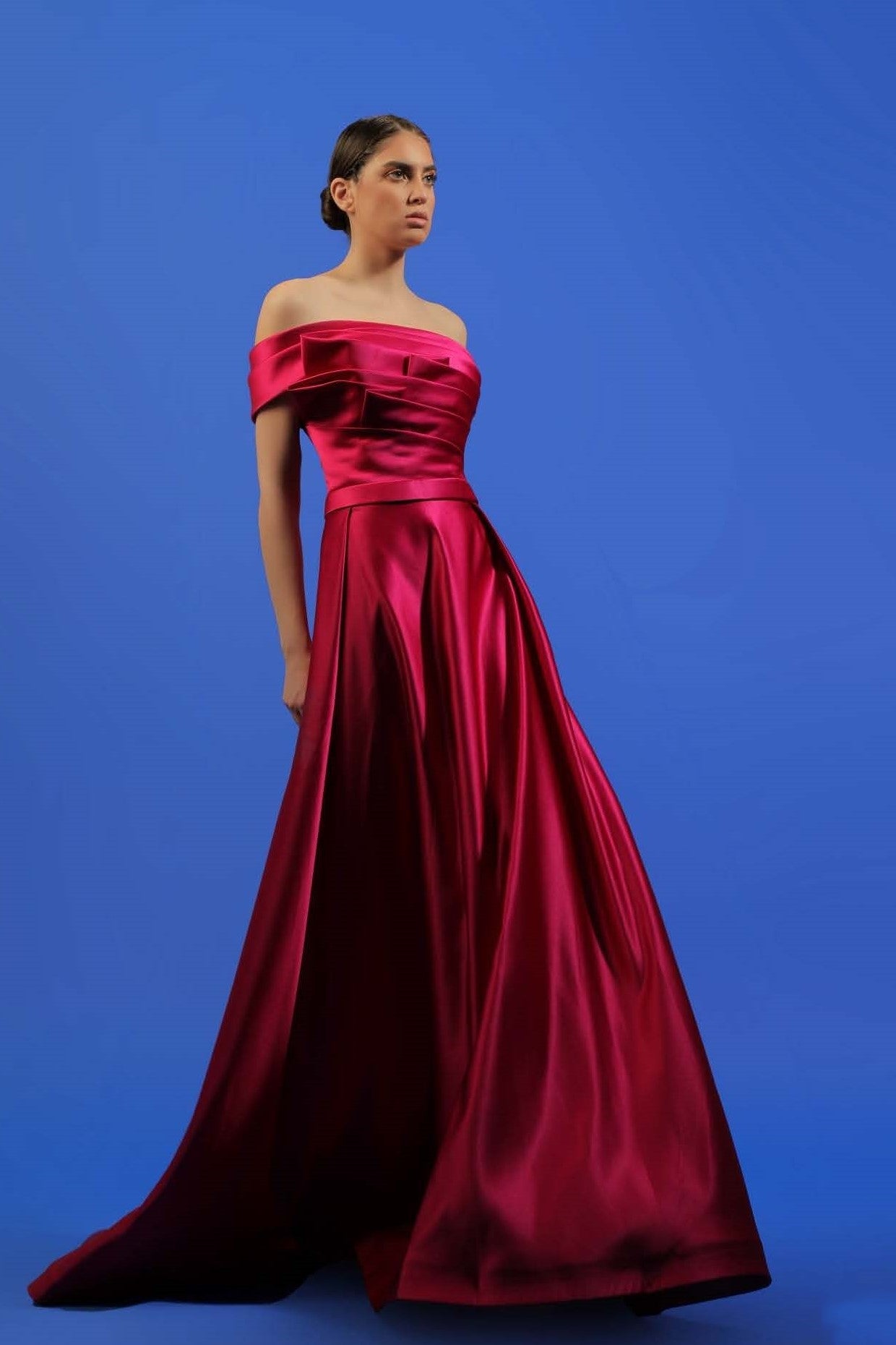 Satin One Sleeve Gown