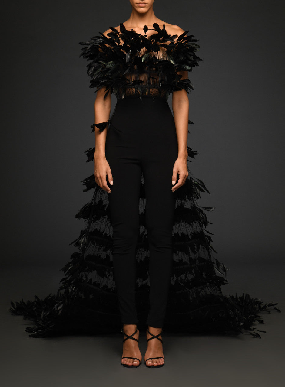 Black-Jumpsuit with Overskirt