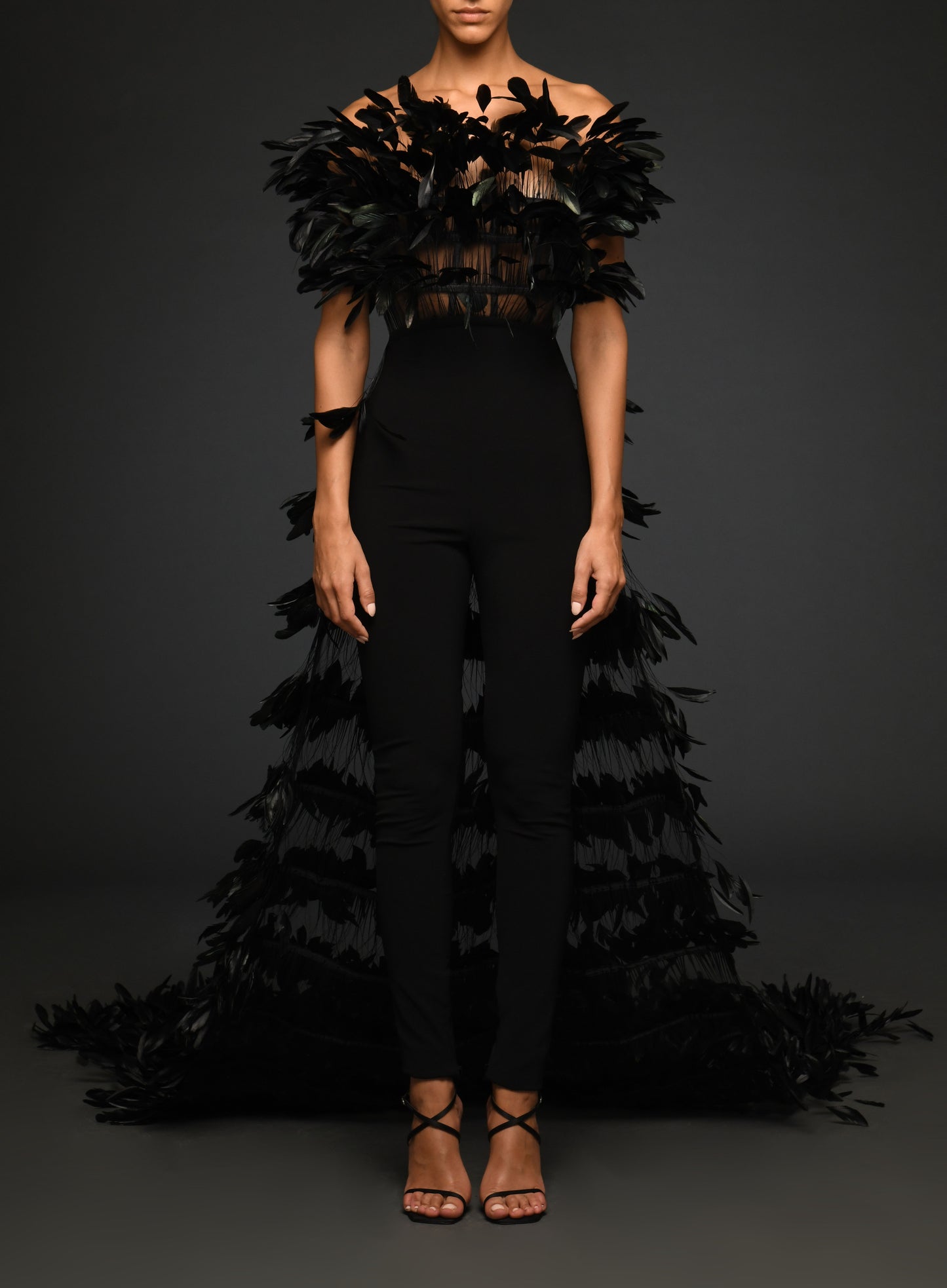 Black Jumpsuit with Overskirt