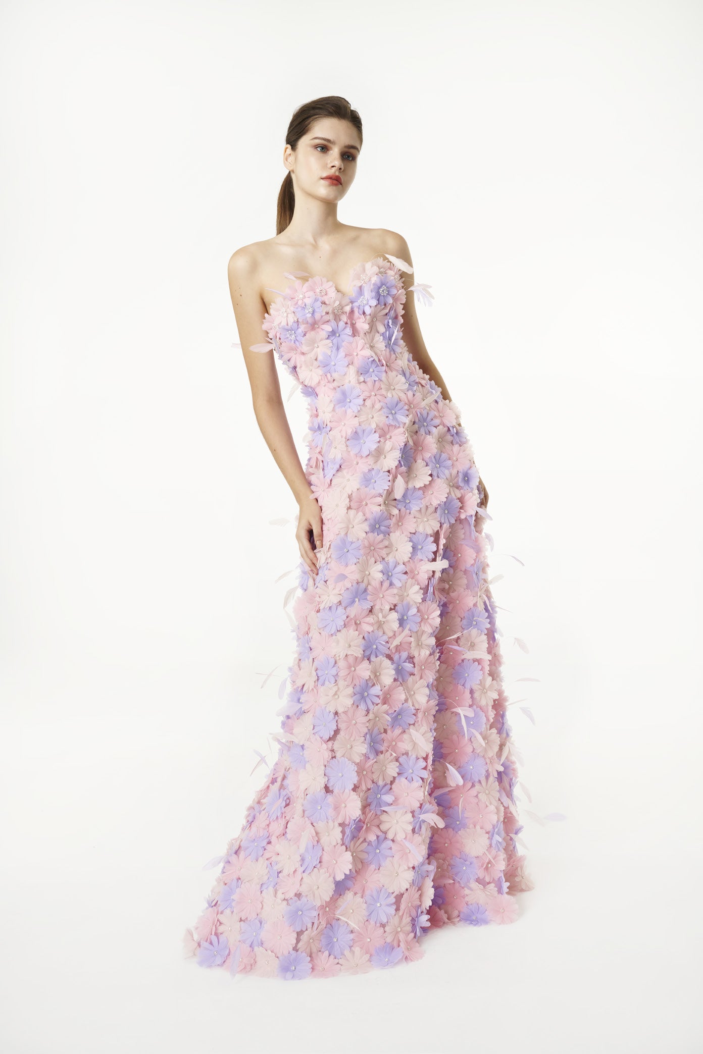Applique Feather Gown