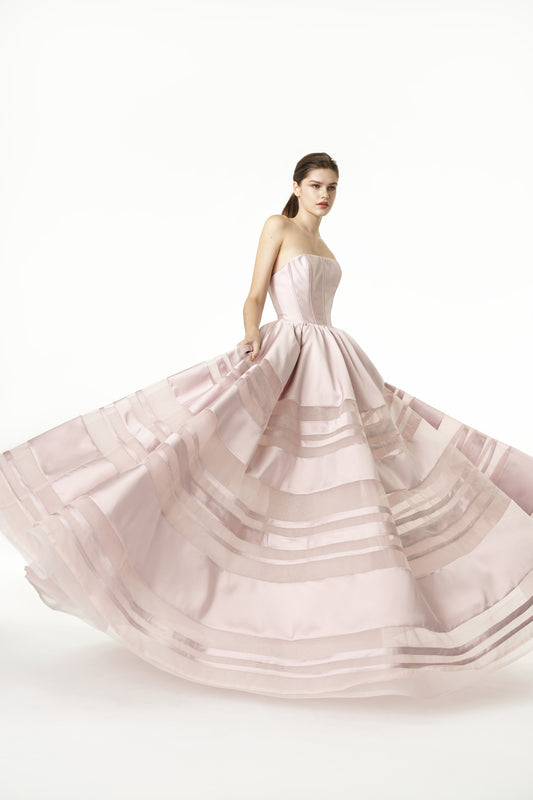 Striped Mikado Gown