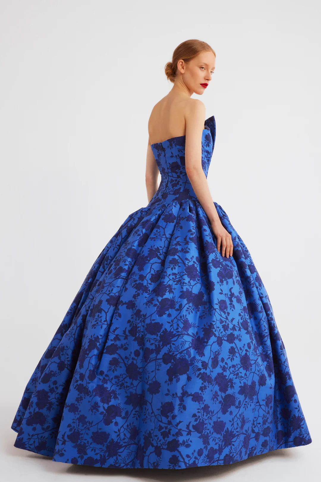 Strapless Print Ballgown