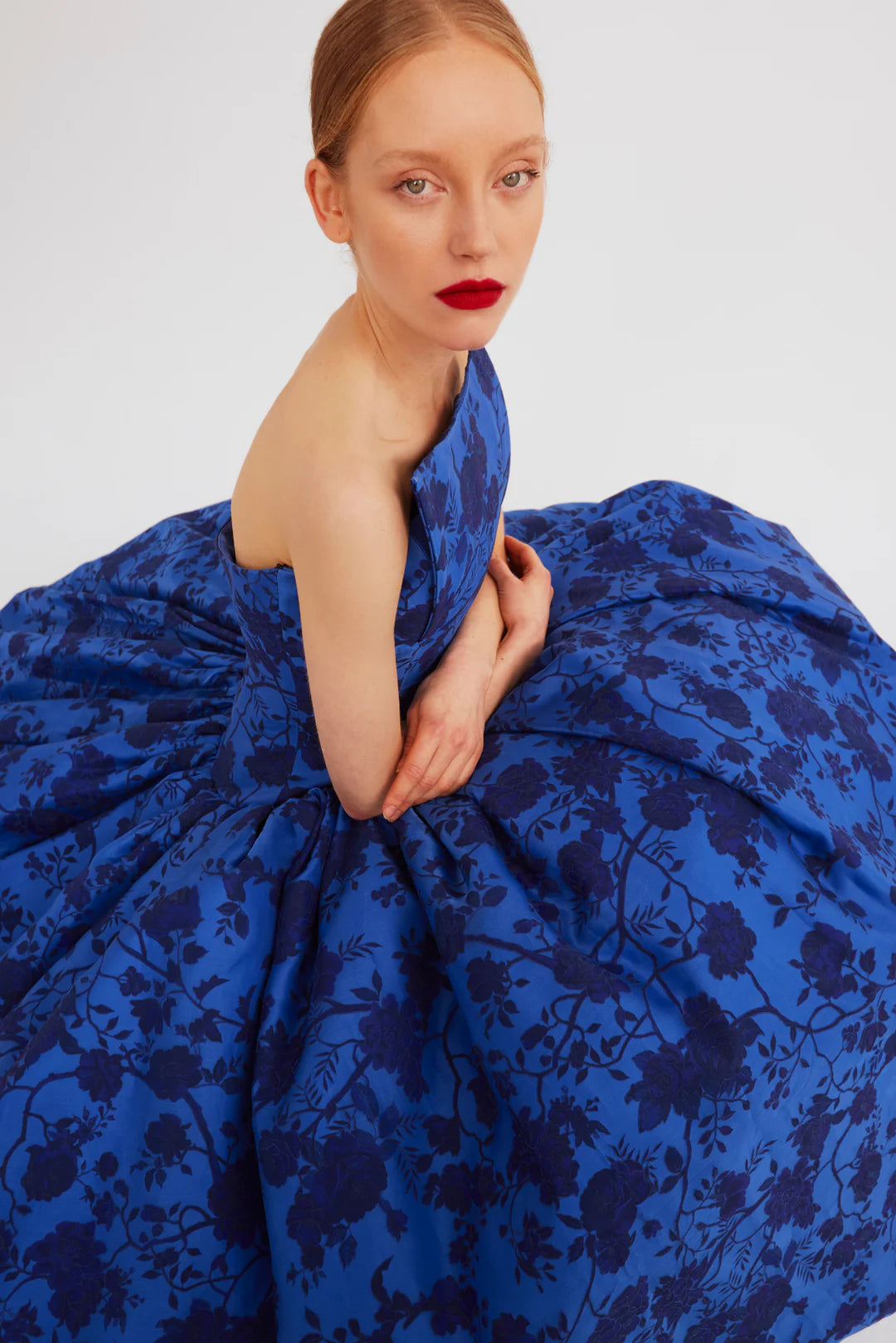 Strapless Print Ballgown