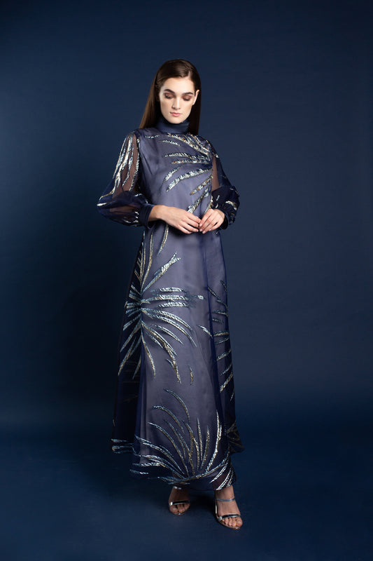 Saara Organza Embellished Maxi Dress