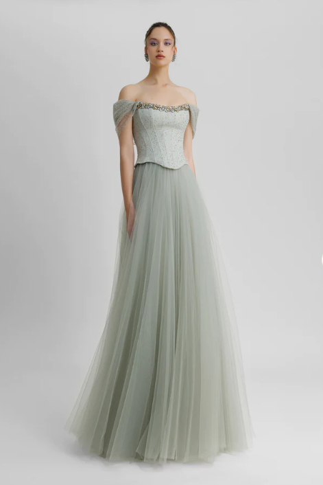 Off-Shoulder Flared Dress