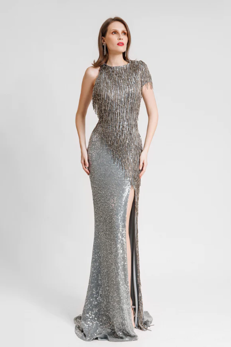 Asymmetrical Sequin Dress