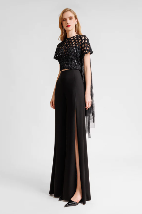Crochet Sequin Top with Pants
