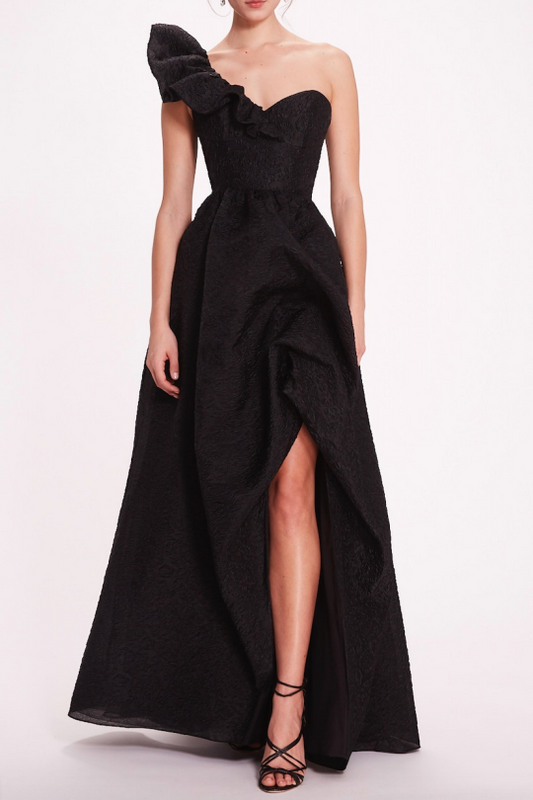 Sleeveless Cloque Gown