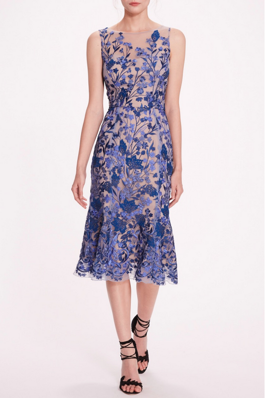 Sleeveless Illusion Midi Dress