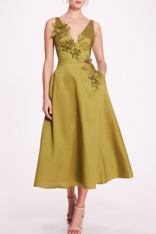 Sleeveless Silk Floral Midi Dress