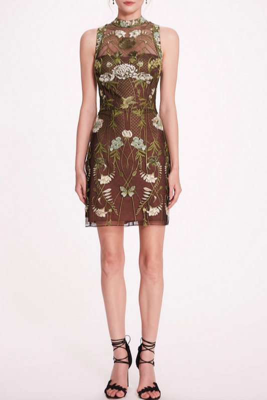 Embroidered Floral Mini Dress