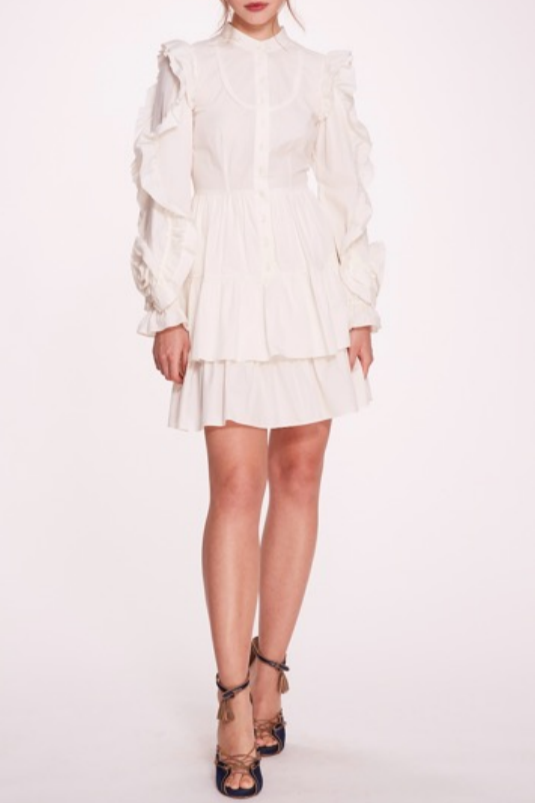 Long-Sleeve Mini Shirtdress