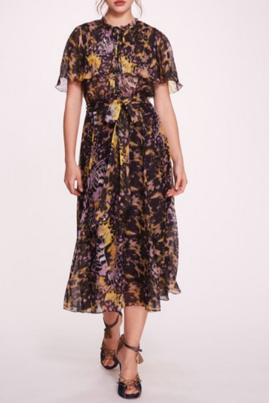 Short Sleeve Silk Midi Dress