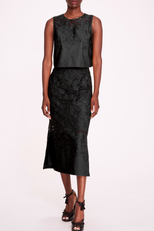 Sleeveless Lace Pencil Skirt Dress