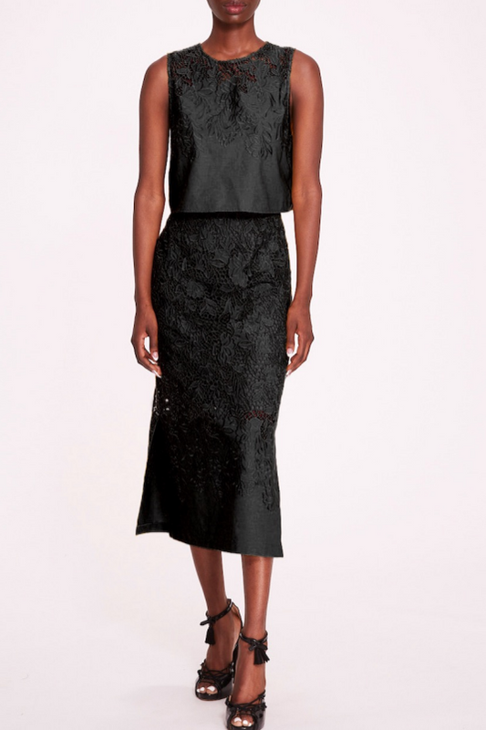 Sleeveless Lace Pencil Skirt Dress