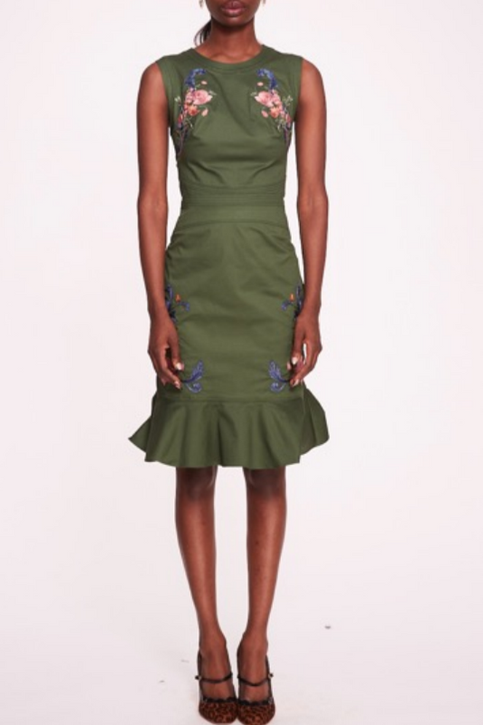 Sleeveless Floral Flounced Dress