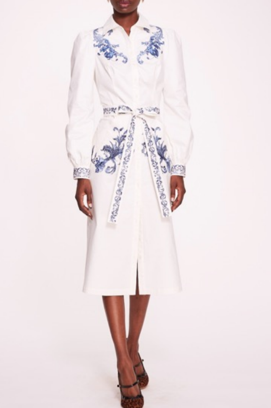 Long-Sleeve Midi Shirtdress