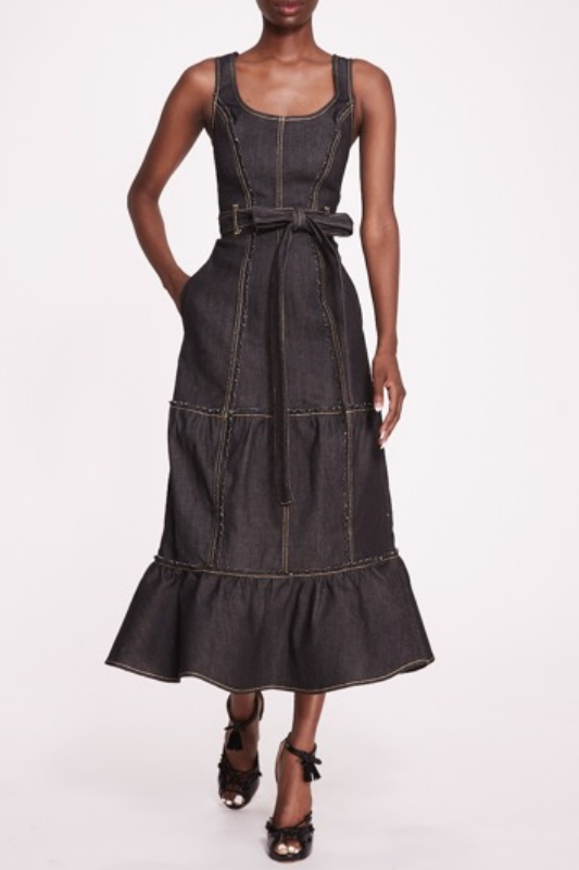 Sleeveless Denim Midi Dress