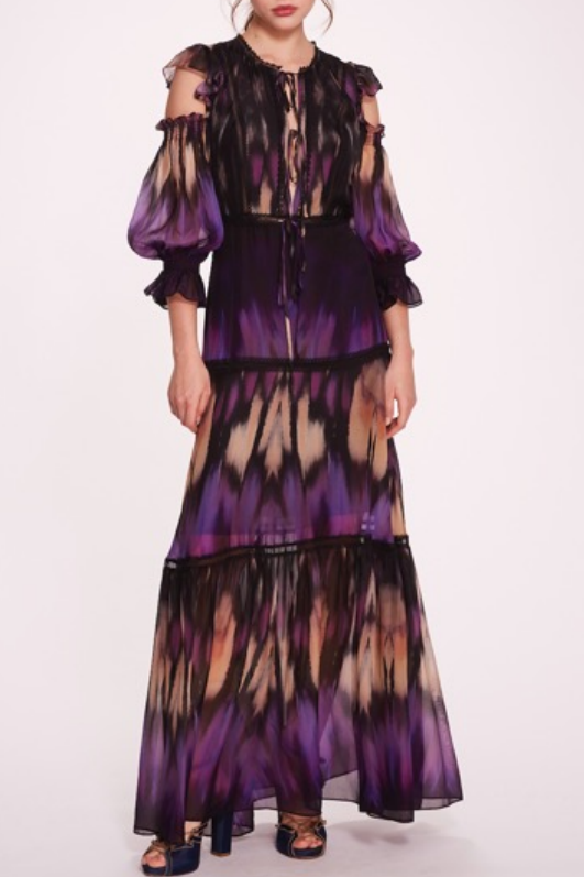 Long Sleeve Silk Maxi Dress