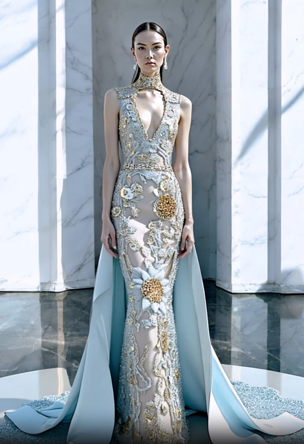 Embellished Column Gown