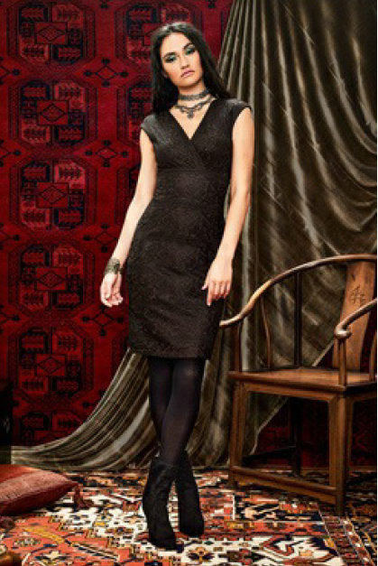 V Neck Cap Sleeve Dress