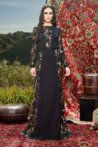 Long Sleeve A-Line Evening  Gown