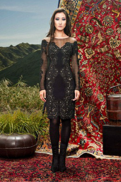 Sheer Sleeve Cocktail Dress