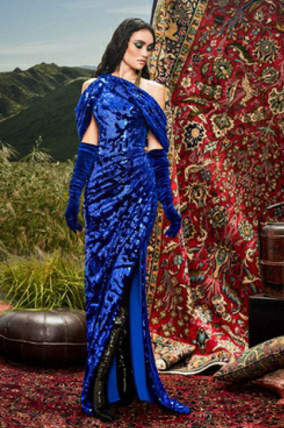 Cold Shoulder Slit  Gown