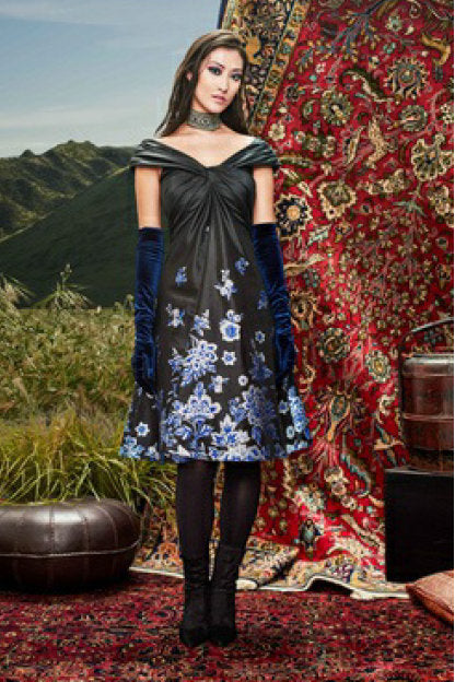 Wide V Neck Dress