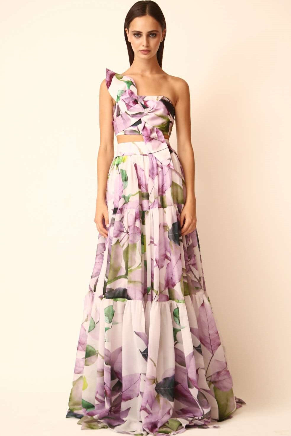 Strapless Top with Chiffon Skirt