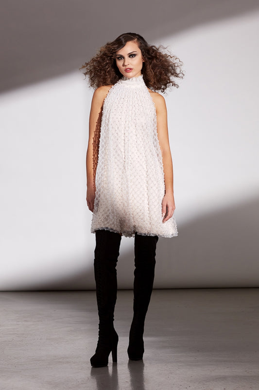 Smocked Tulle Trapeze Dress