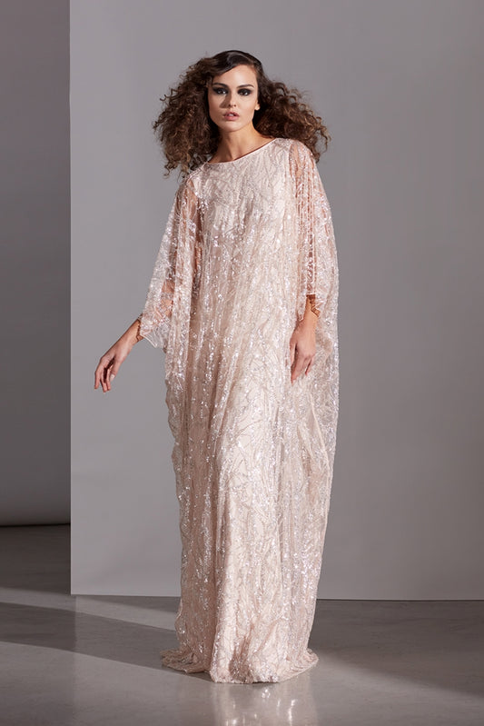 Embroidered Tulle Kaftan